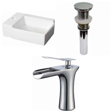 AMERICAN IMAGINATIONS 16.25-in. W Above Counter White Vessel Set For 1 Hole Left Faucet AI-34070